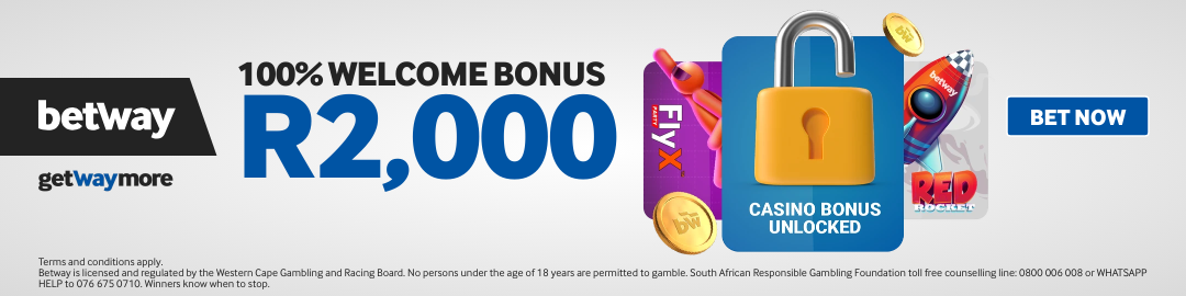 100% Welcome bonus up to R2000